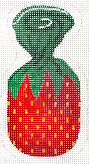 Kate Dickerson Needlepoint Collections Christmas Ornament Wrapped Strawberry Candy Needlepoint Canvas
