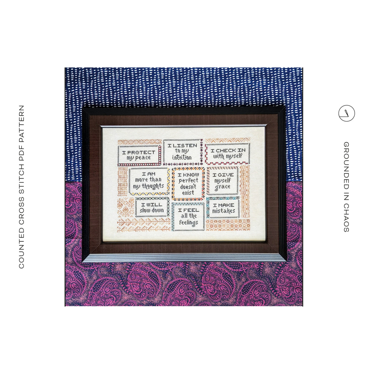 Shaded Stitchery Grounded in Chaos Cross Stitch Pattern