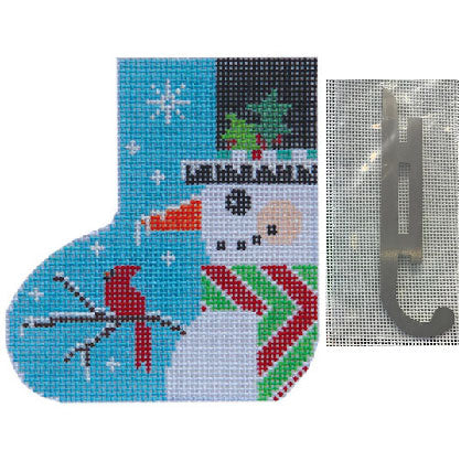 Shelly Tribbey Designs Snowman and Bird Mini Skate Needlepoint Canvas