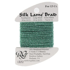 Rainbow Gallery Silk Lame Braid 13 - 252 Caribbean Green