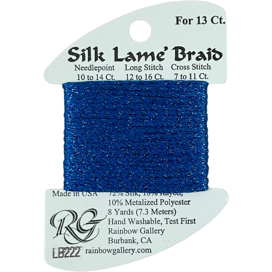 Rainbow Gallery Silk Lame Braid 13 - 222 Brilliant Blue