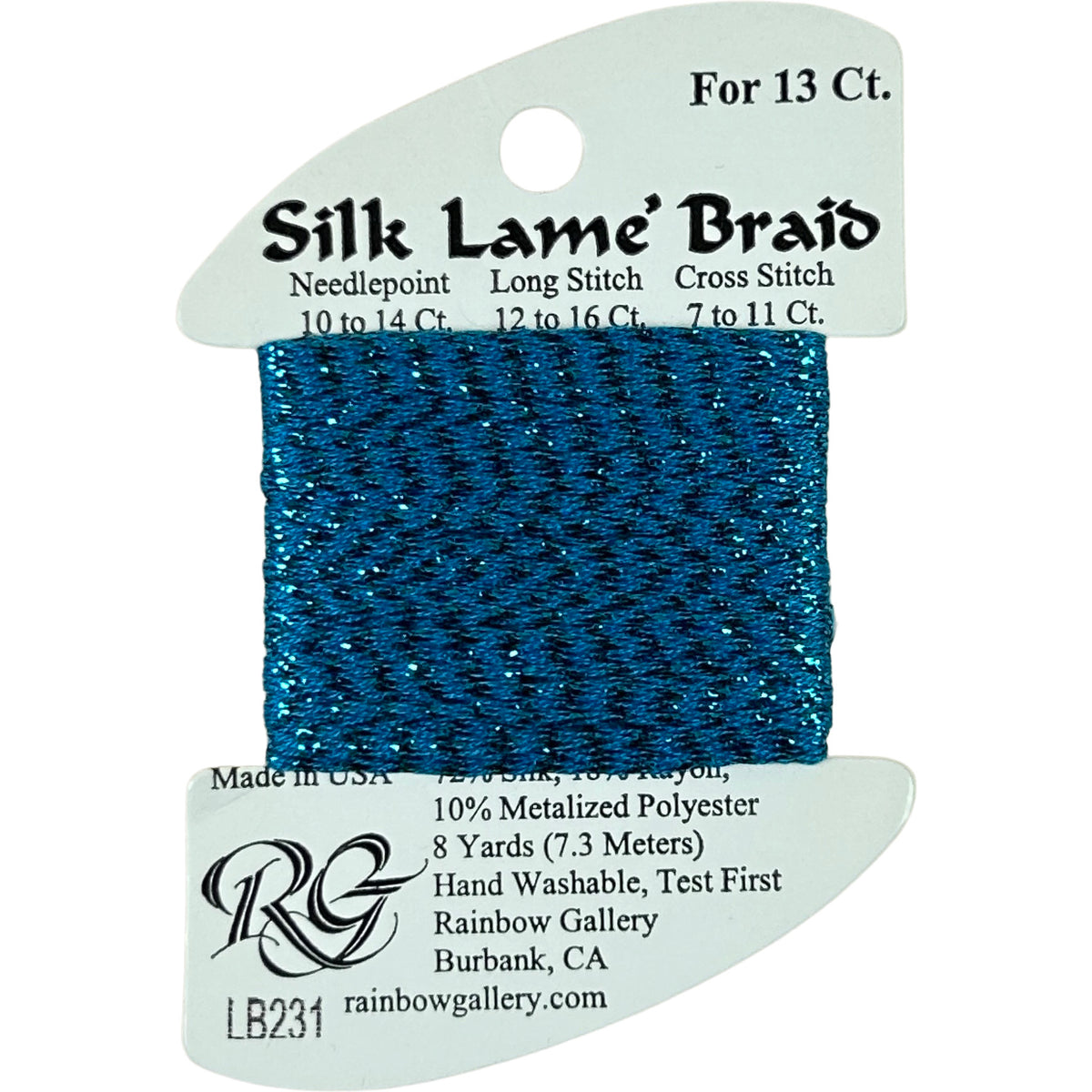 Rainbow Gallery Silk Lame Braid 13 - 231 Blue Jewel