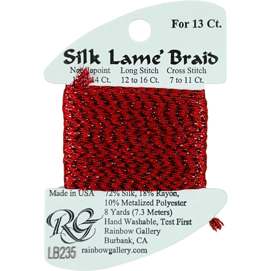 Rainbow Gallery Silk Lame Braid 13 - 235 Flame Scarlett
