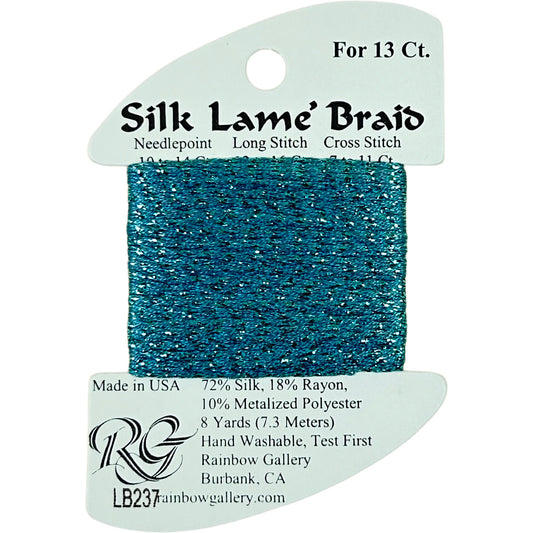 Rainbow Gallery Silk Lame Braid 13 - 237 Aqua Bay