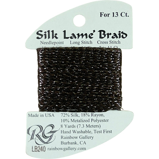Rainbow Gallery Silk Lame Braid 13 - 240 Seal Skin