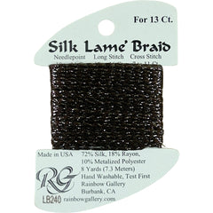 Rainbow Gallery Silk Lame Braid 13 - 240 Seal Skin