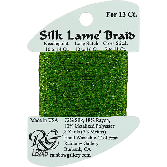 Rainbow Gallery Silk Lame Braid 13 - 245 Green Banana