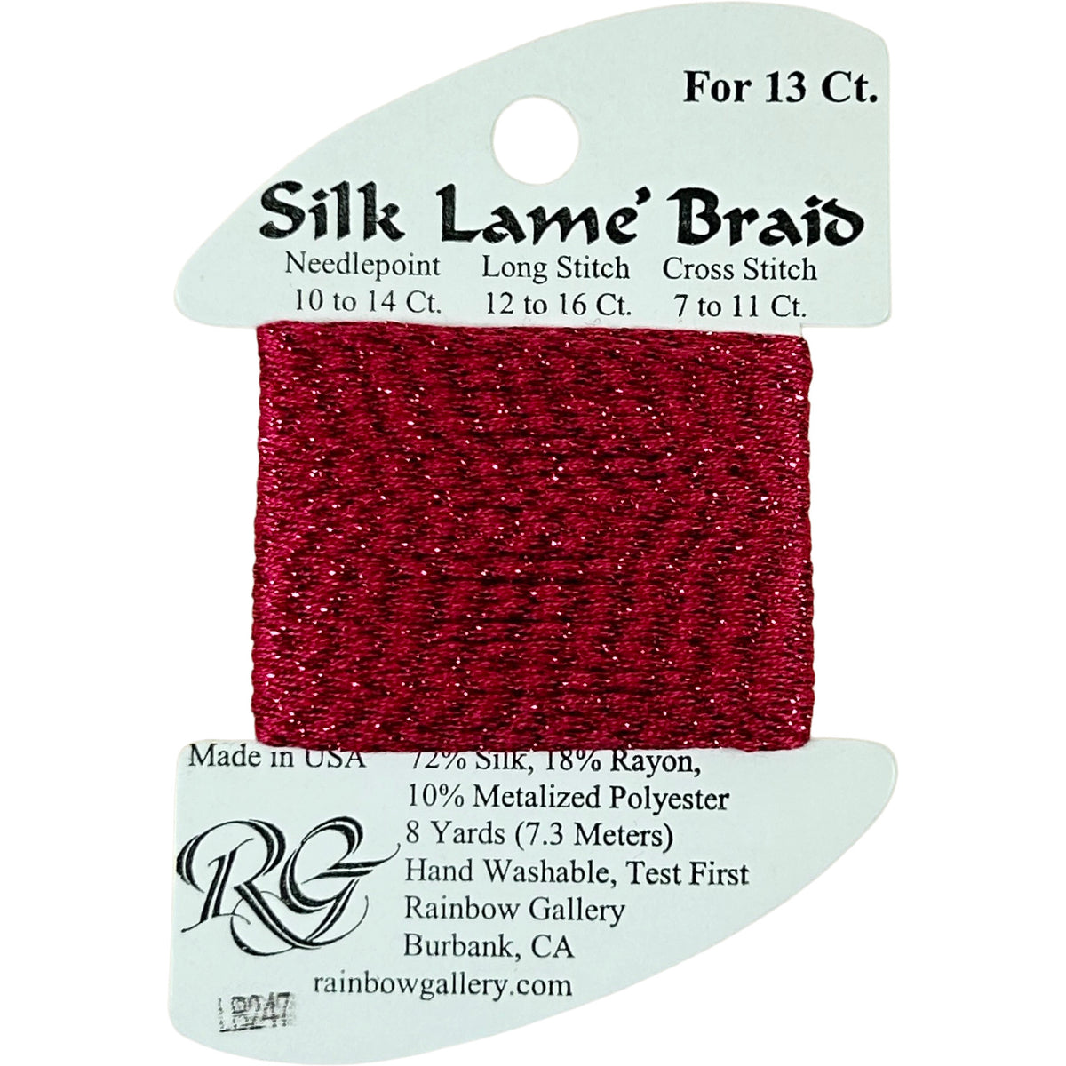 Rainbow Gallery Silk Lame Braid 13 - 247 Paris Pink