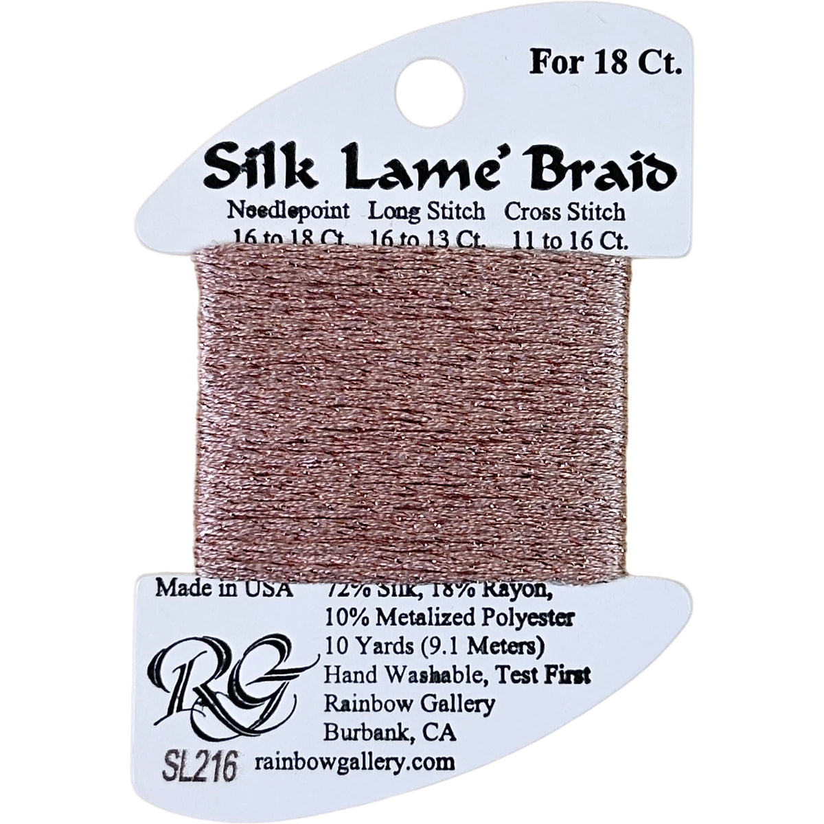 Rainbow Gallery Silk Lame Braid 18 - 216 Touch of Tan