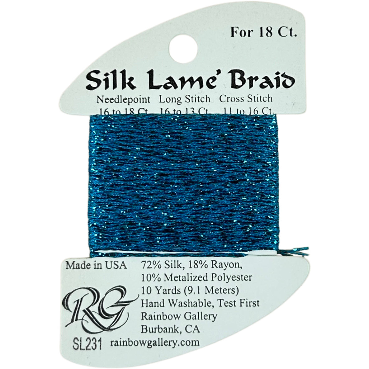 Rainbow Gallery Silk Lame Braid 18 - 231 Blue Jewel