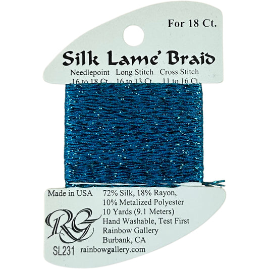 Rainbow Gallery Silk Lame Braid 18 - 231 Blue Jewel