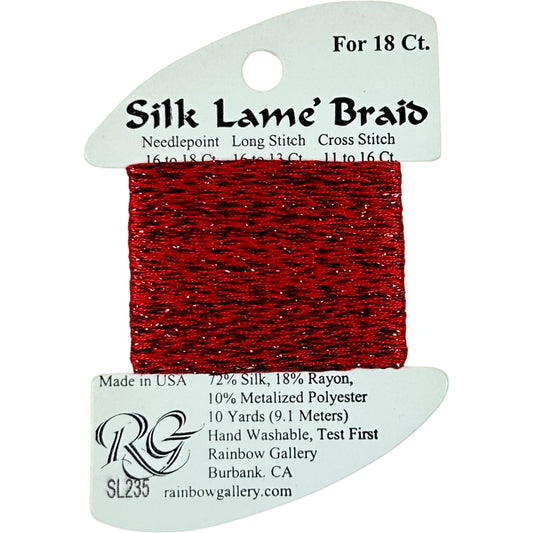 Rainbow Gallery Silk Lame Braid 18 - 235 Flame Scarlett