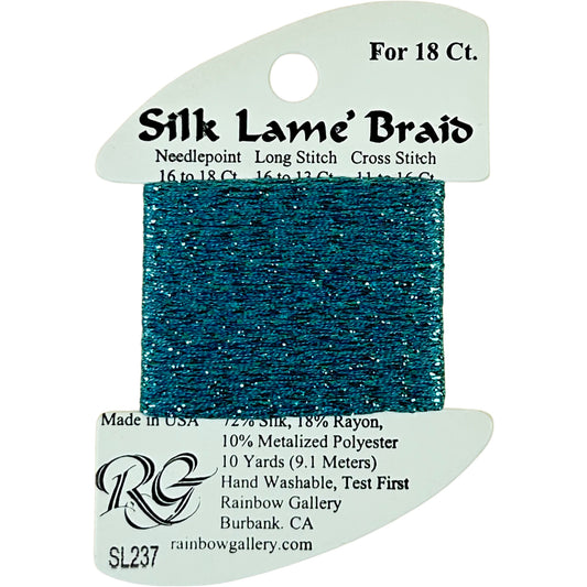Rainbow Gallery Silk Lame Braid 18 - 237 Aqua Bay