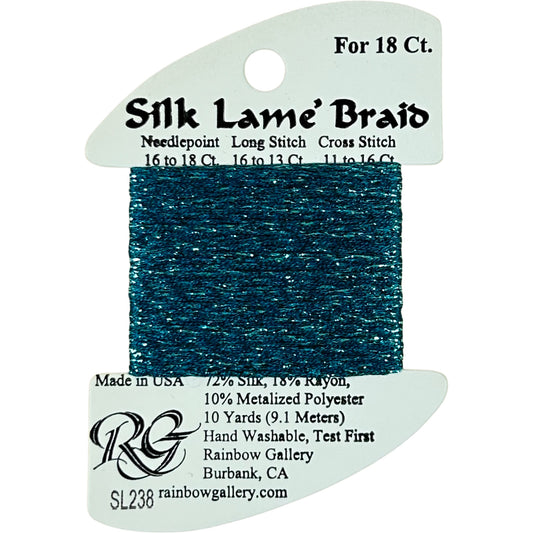Rainbow Gallery Silk Lame Braid 18 - 238 Teal Zeal