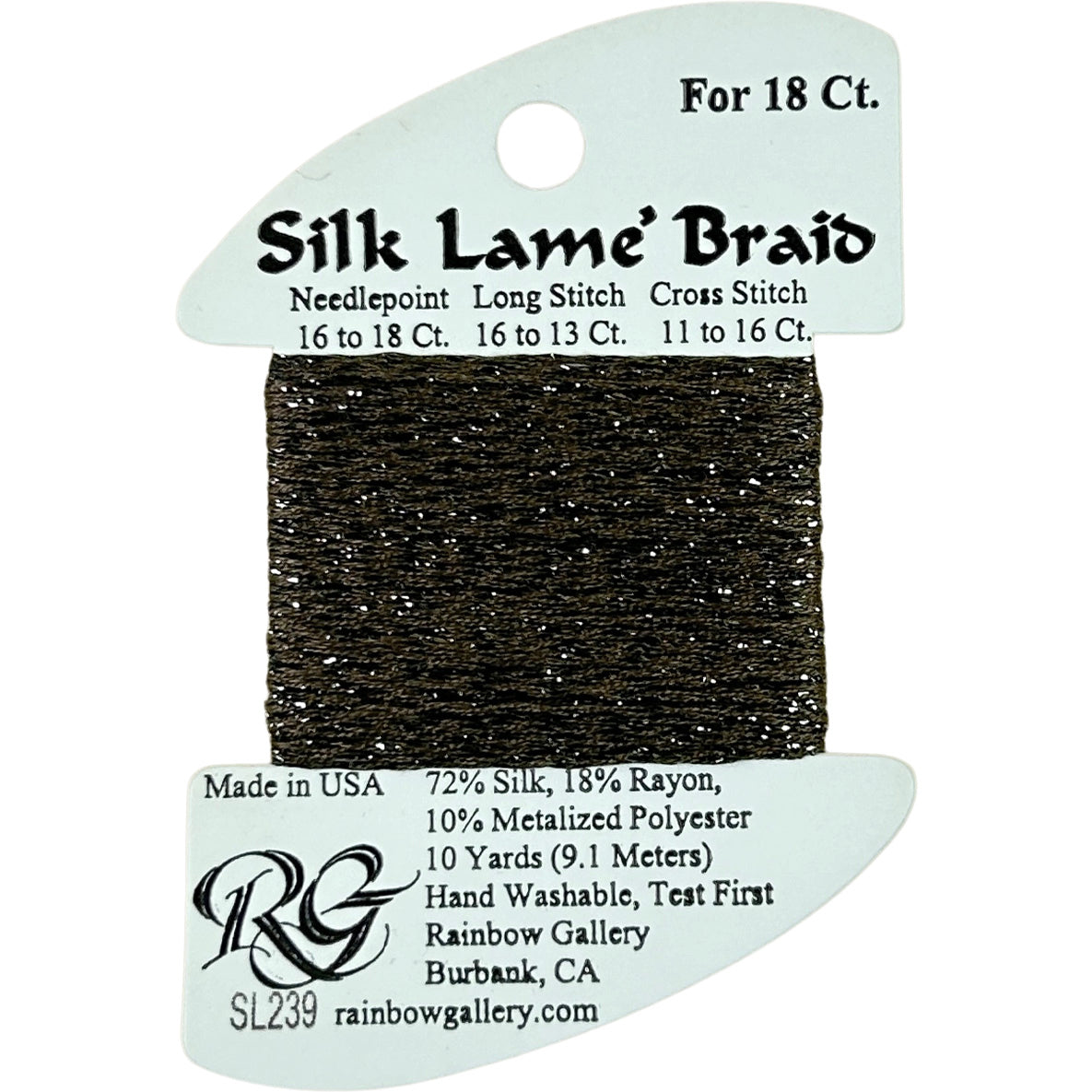 Rainbow Gallery Silk Lame Braid 18 - 239 Stony Field