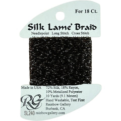 Rainbow Gallery Silk Lame Braid 18 - 240 Seal Skin