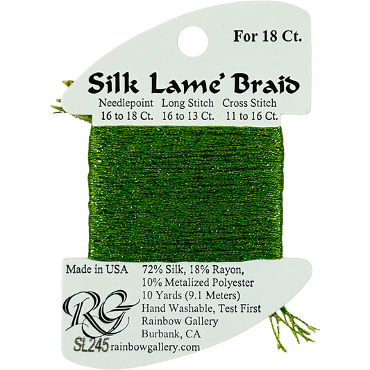 Rainbow Gallery Silk Lame Braid 18 - 245 Green Banana