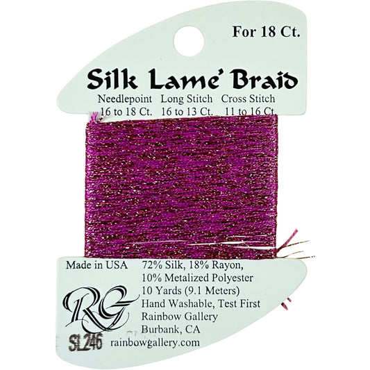 Rainbow Gallery Silk Lame Braid 18 - 246 Vintage Wine