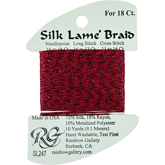 Rainbow Gallery Silk Lame Braid 18 - 247 Paris Pink