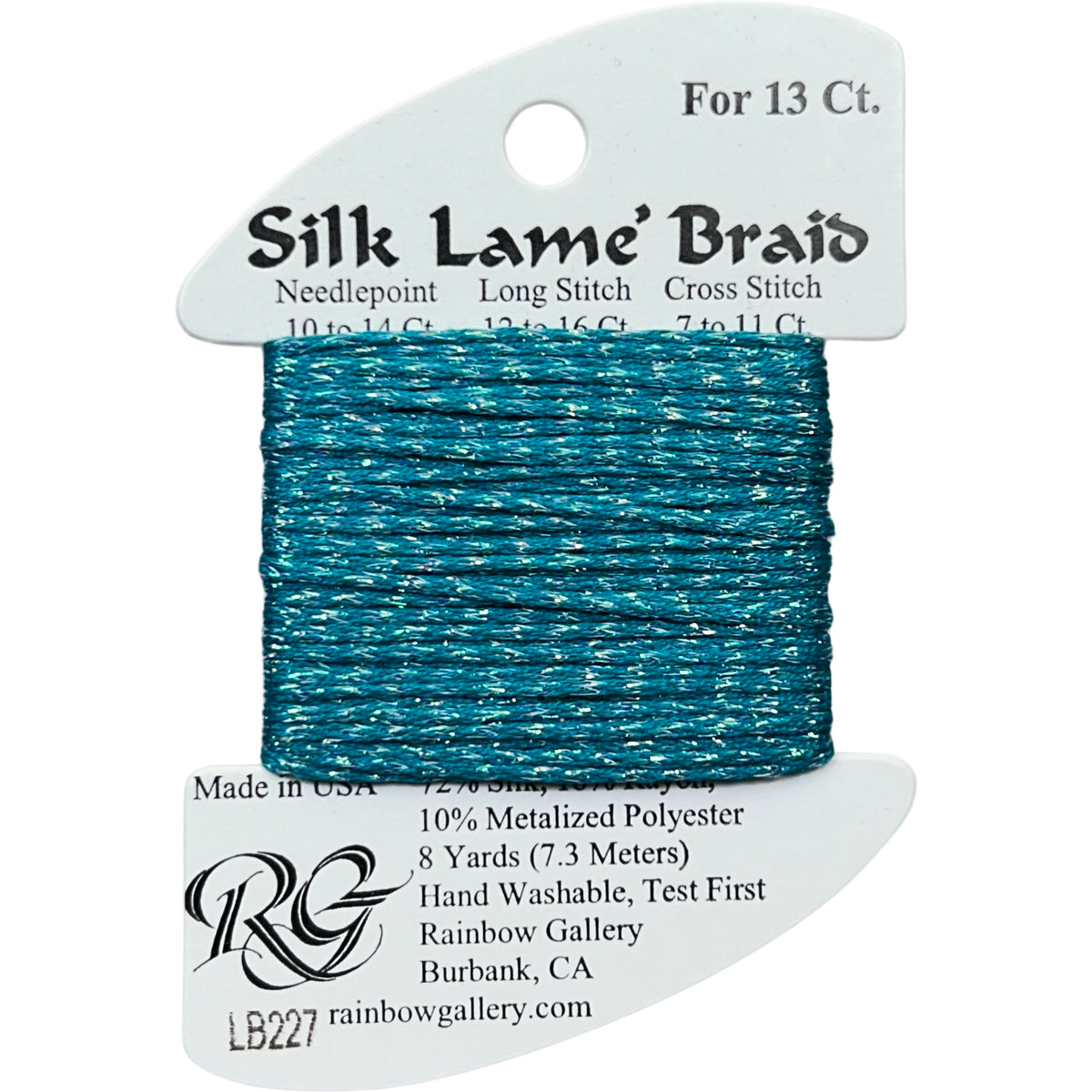 Rainbow Gallery Silk Lame Braid 13 - 227 Aruba Blue