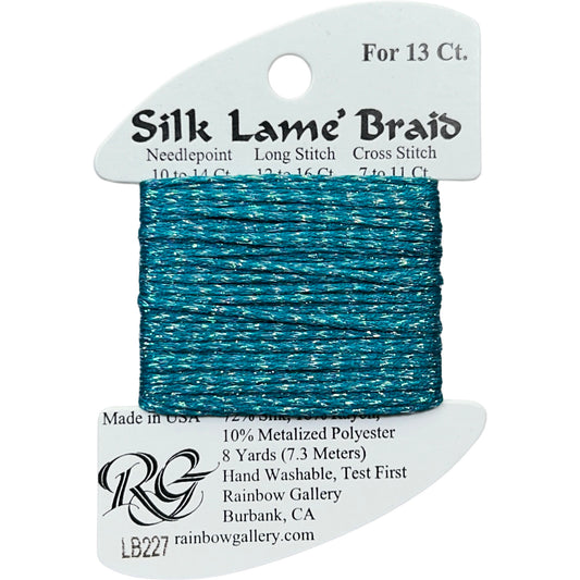 Rainbow Gallery Silk Lame Braid 13 - 227 Aruba Blue