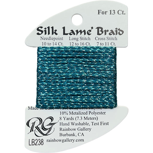Rainbow Gallery Silk Lame Braid 13 - 238 Teal Zeal