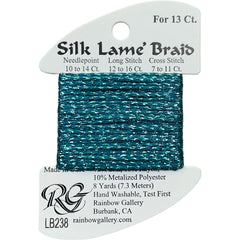 Rainbow Gallery Silk Lame Braid 13 - 238 Teal Zeal