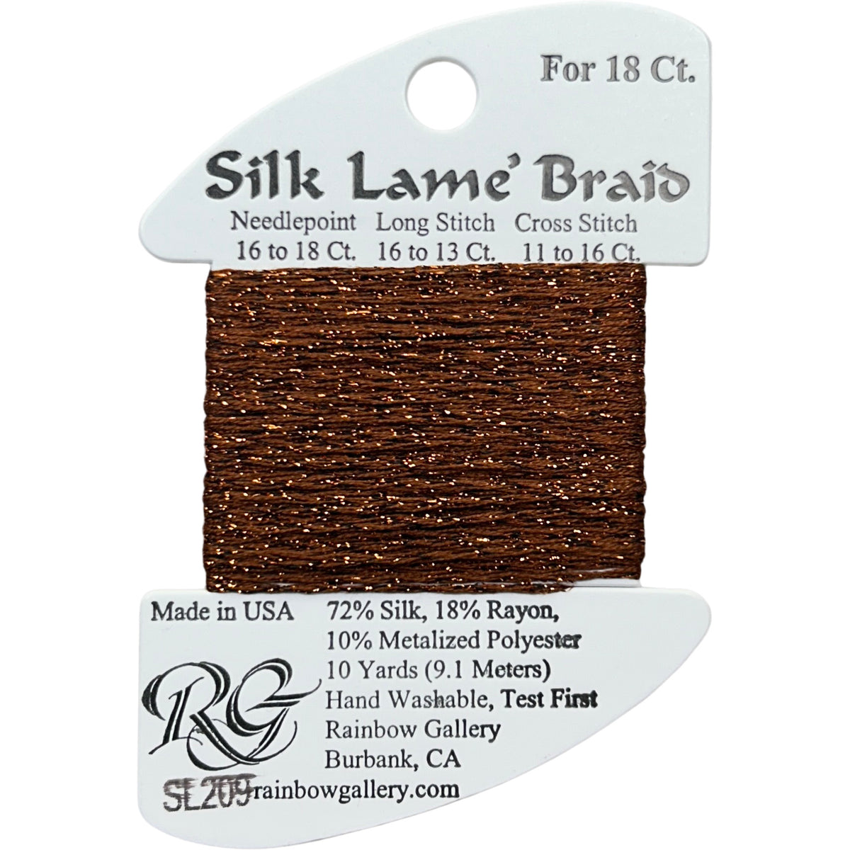 Rainbow Gallery Silk Lame Braid 18 - 209 Gingerbread