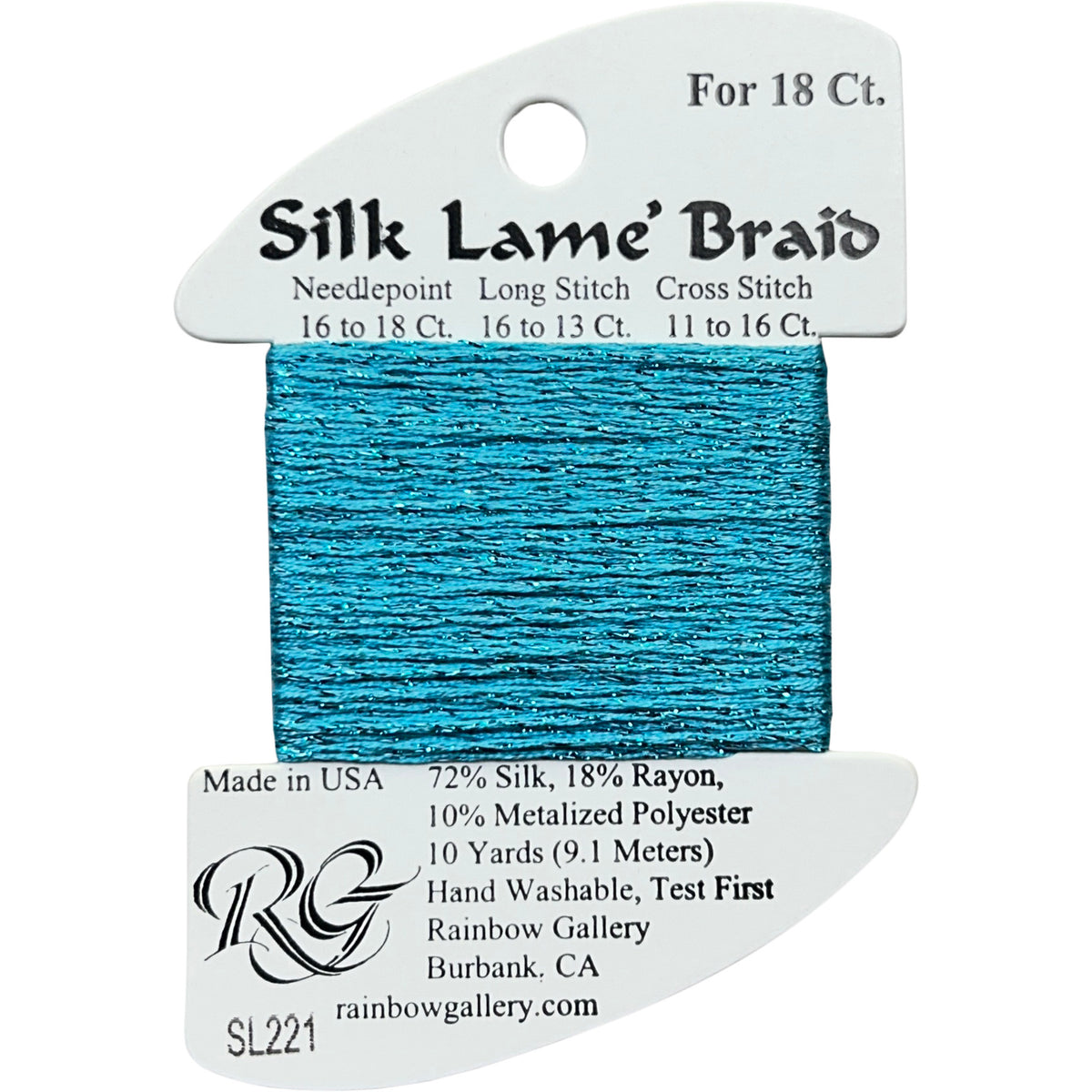 Rainbow Gallery Silk Lame Braid 18 - 221 Capri Breeze