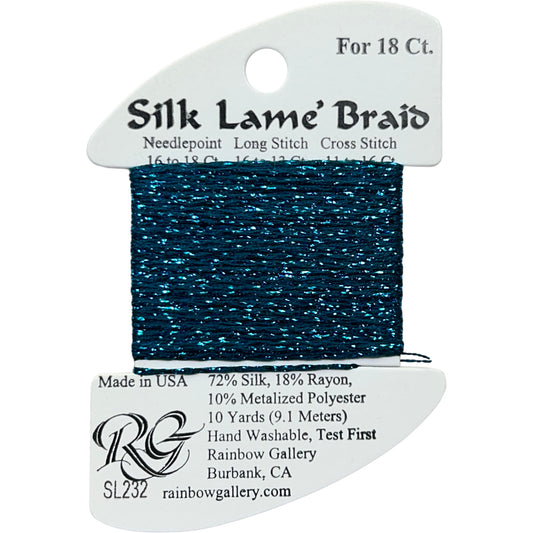 Rainbow Gallery Silk Lame Braid 18 - 232 Maui Blue