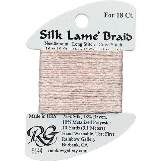 Rainbow Gallery Silk Lame Braid 18 - 044 Light Shell Pink
