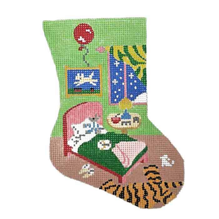 Silver Needle Goodnight Moon Mini Stocking Needlepoint Canvas