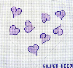 Silver Needle Lavender Heart Pillow Needlepoint Canvas