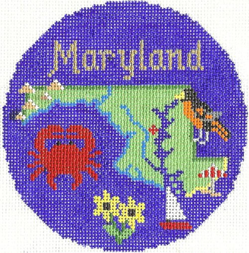 Silver Needle Maryland Ornament Needlepoint Canvas