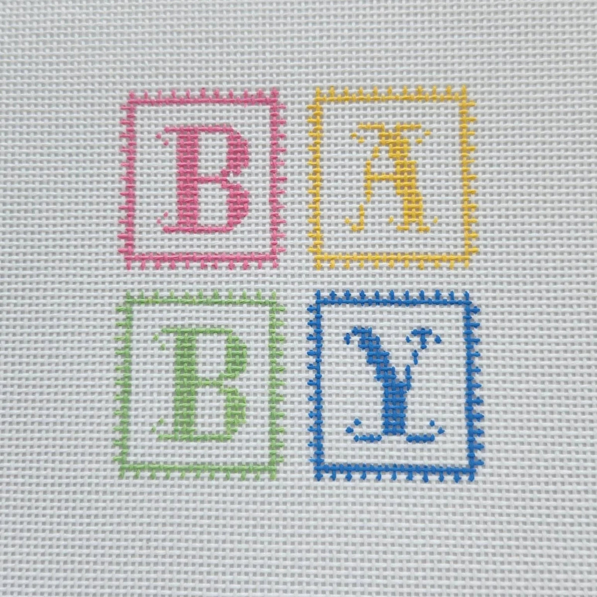 Silver Stitch Needlepoint BABY Block Needlepoint Canvas