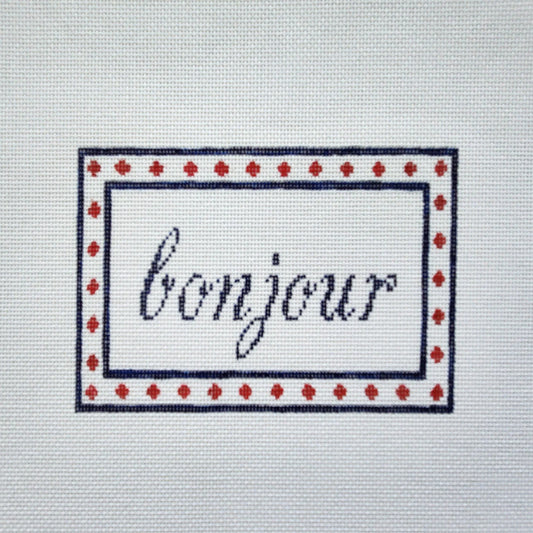 Silver Stitch Needlepoint Bonjour Needlepoint Canvas