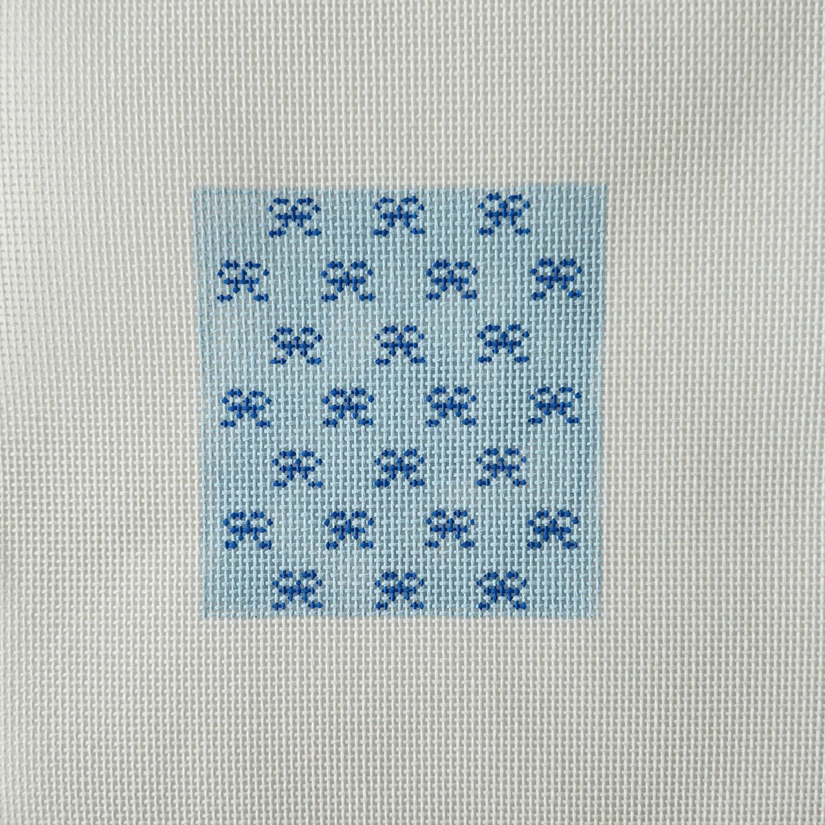 Silver Stitch Needlepoint Bows Needlepoint Canvas - Blue