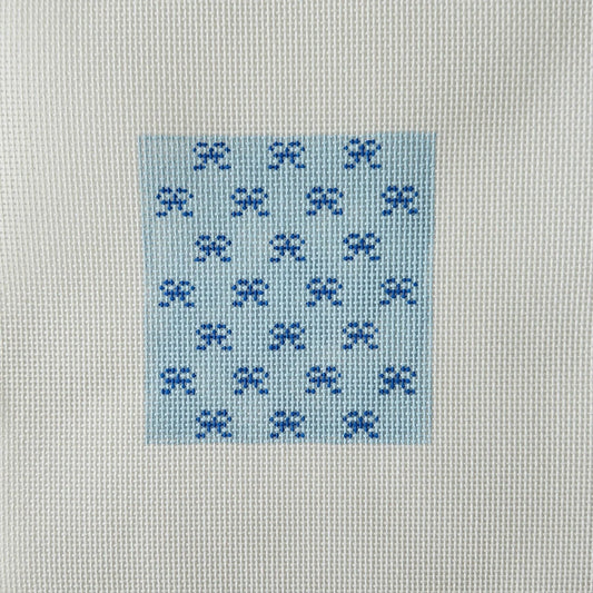 Silver Stitch Needlepoint Bows Needlepoint Canvas - Blue