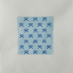 Silver Stitch Needlepoint Bows Needlepoint Canvas - Blue