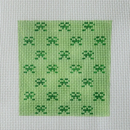 Silver Stitch Needlepoint Bows Needlepoint Canvas - Green