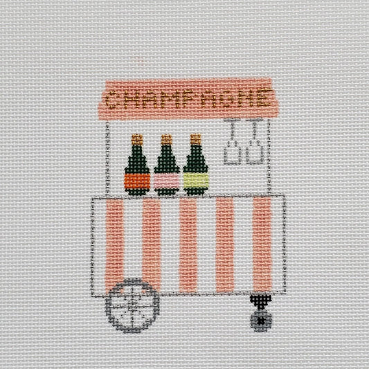 Silver Stitch Needlepoint Champagne Cart Needlepoint Canvas