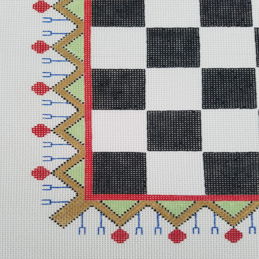 Silver Stitch Needlepoint Checkers or Chess Board Needlepoint Canvas