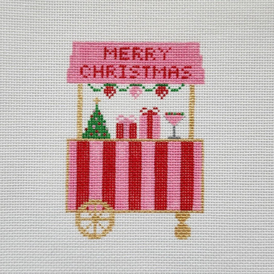 Silver Stitch Needlepoint Christmas Cart Needlepoint Canvas