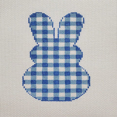 Silver Stitch Needlepoint Gingham Bunny Needlepoint Canvas - Blue