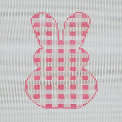 Silver Stitch Needlepoint Gingham Bunny Needlepoint Canvas - Pink