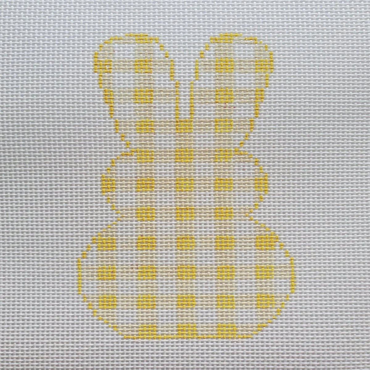 Silver Stitch Needlepoint Gingham Bunny Needlepoint Canvas - Yellow