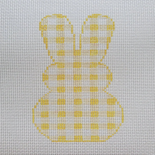 Silver Stitch Needlepoint Gingham Bunny Needlepoint Canvas - Yellow