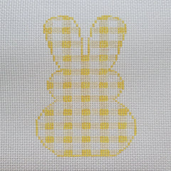 Silver Stitch Needlepoint Gingham Bunny Needlepoint Canvas - Yellow