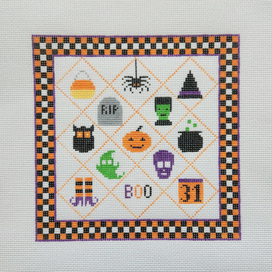 Silver Stitch Needlepoint Halloween Gingham Needlepoint Canvas