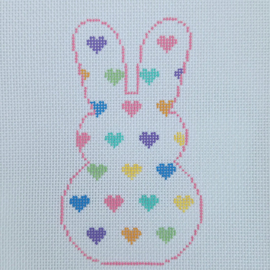 Silver Stitch Needlepoint Heart Bunny Needlepoint Canvas